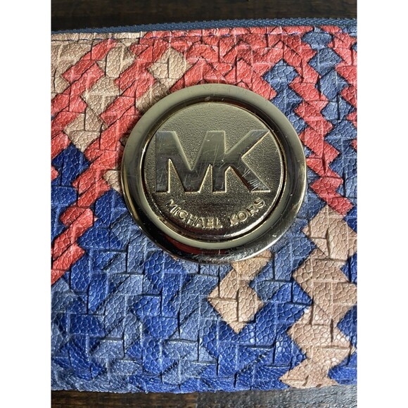 Michael Kors Woven Zip-Around Wallet with Logo Emblem - Picture 2 of 7